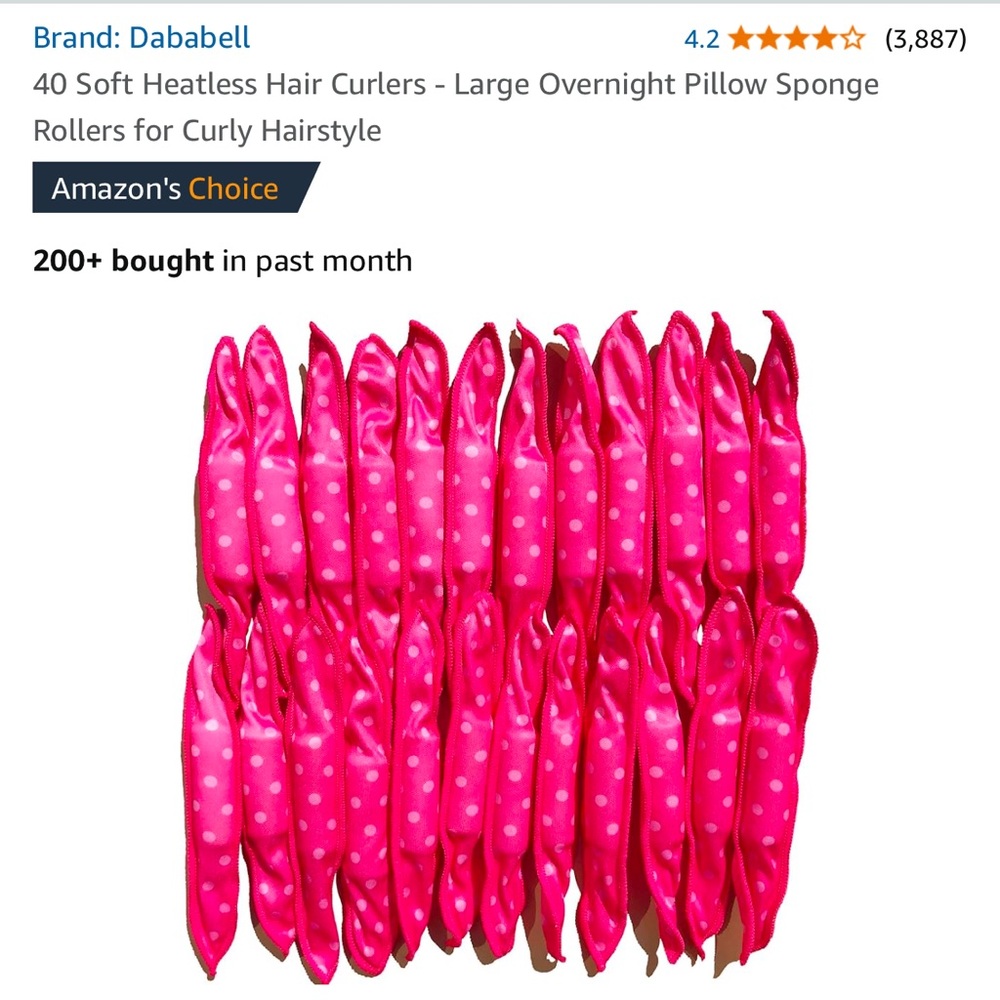 Dababell Pink Heatless Hair Curlers